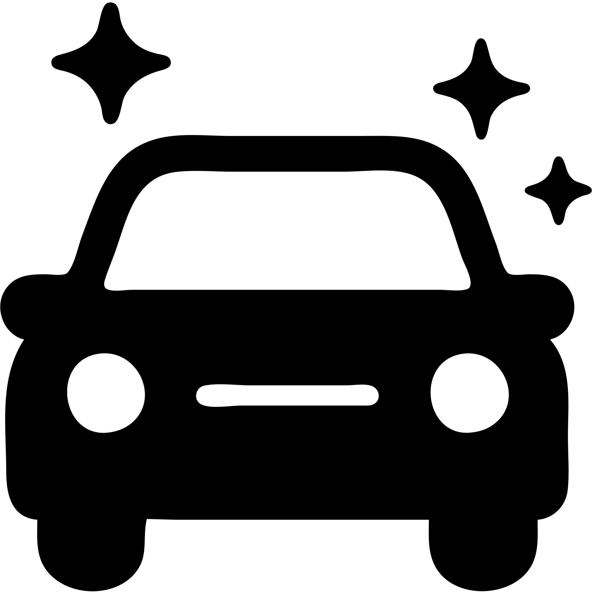 solid filled icon of a sparkling clean car, representing Detailing emoji