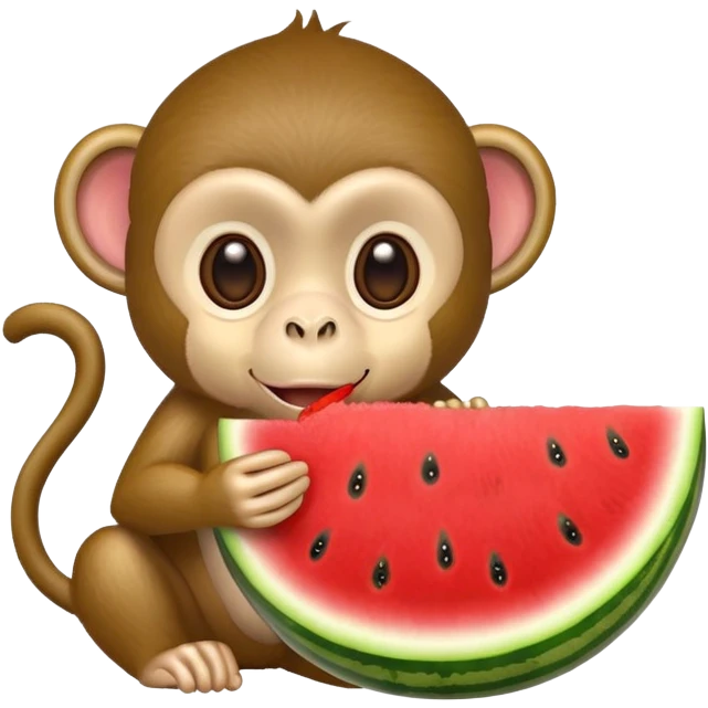 Monkey eating watermelon  emoji