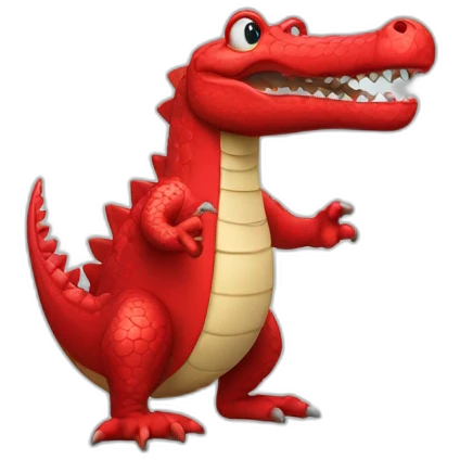 red crocodile with akimbo emoji
