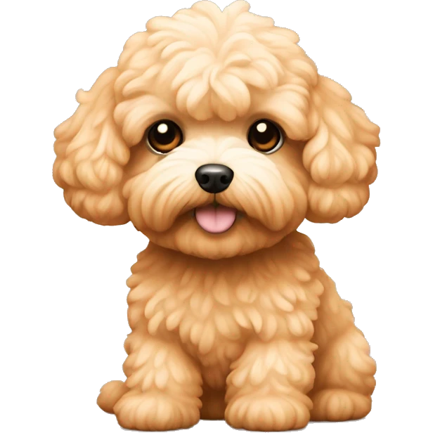 Maltipoo dog. Apricot colour. iPhone iOS style  emoji