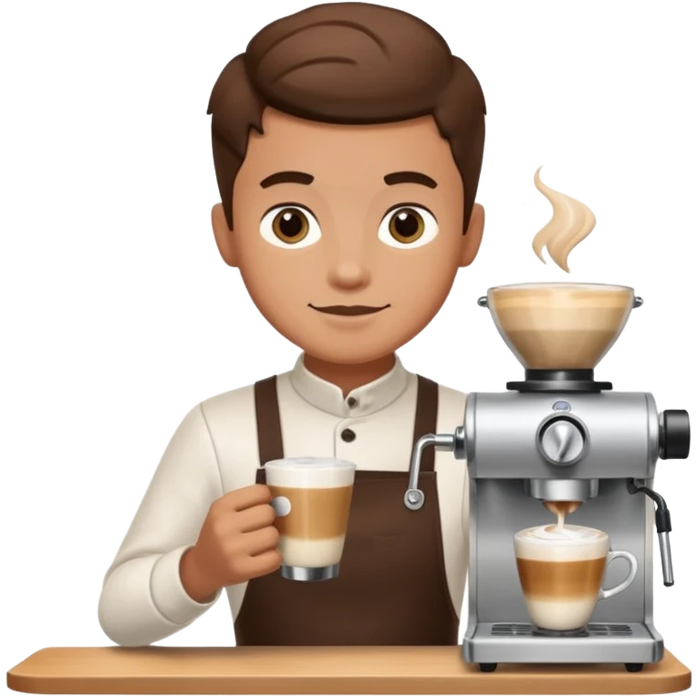 barista boy making latte art emoji