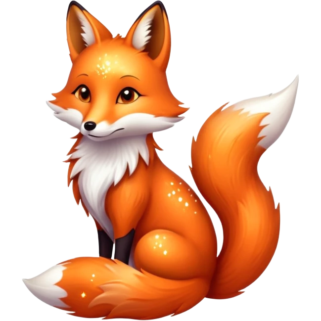 fox with magical sparkles, fairytale style, inspired by 'Once Upon a Broken Heart' emoji