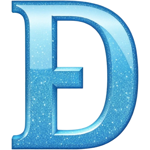 sparkle light blue letter D emoji
