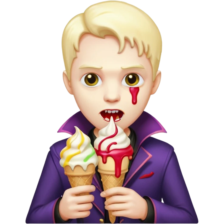 vampire with ice cream emoji