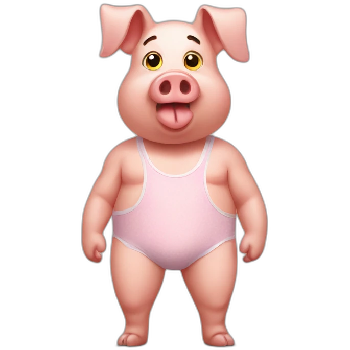 Pig wears underwear emoji