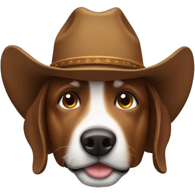 Brown dog with cowboy hat on emoji