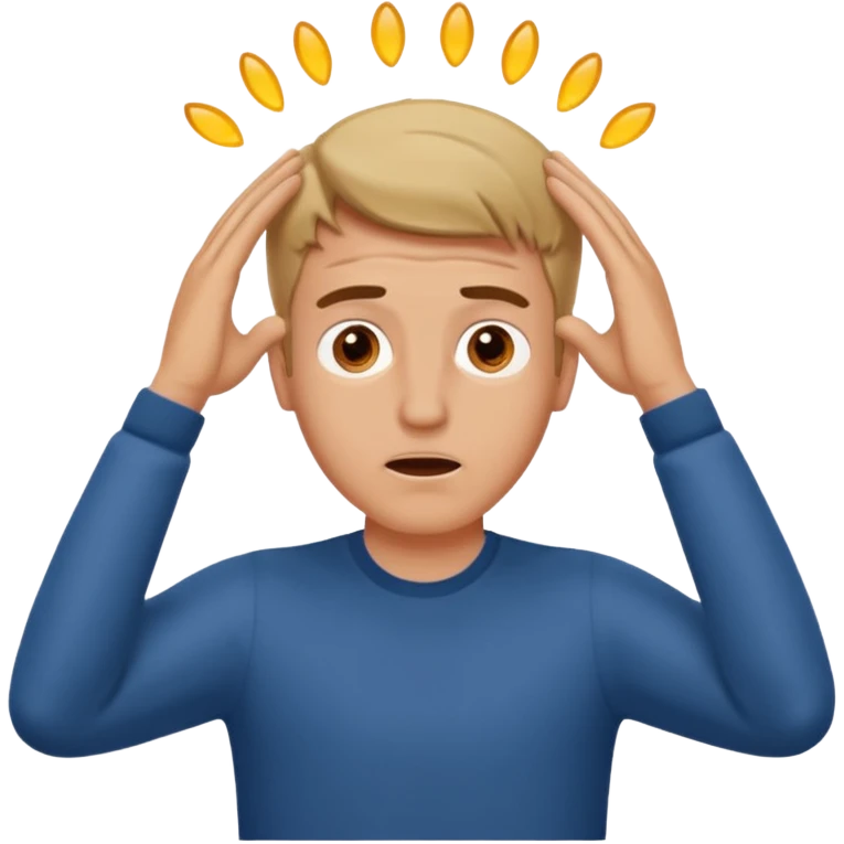 white man surprised, hands on head emoji