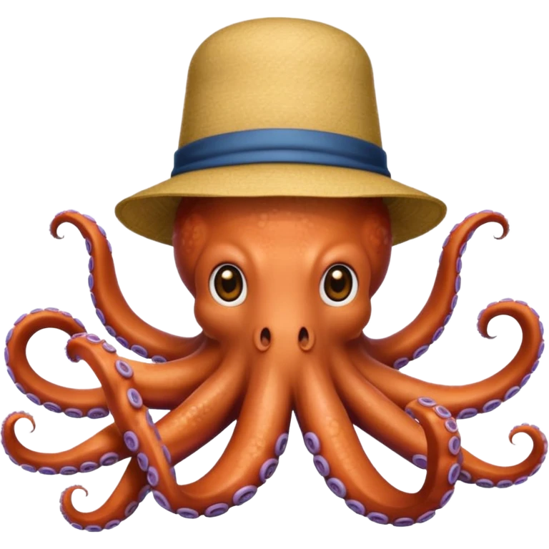 Octopus with a hat emoji