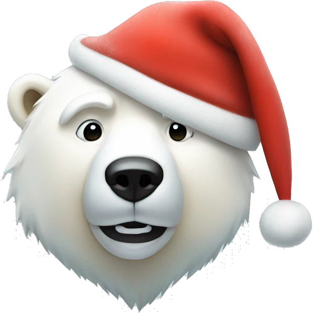 Polar bear in Santa hat emoji