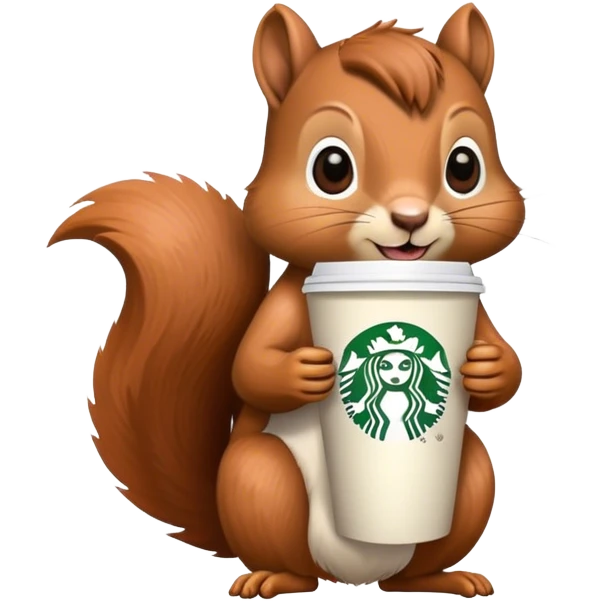 squirrel drinking starbucks emoji