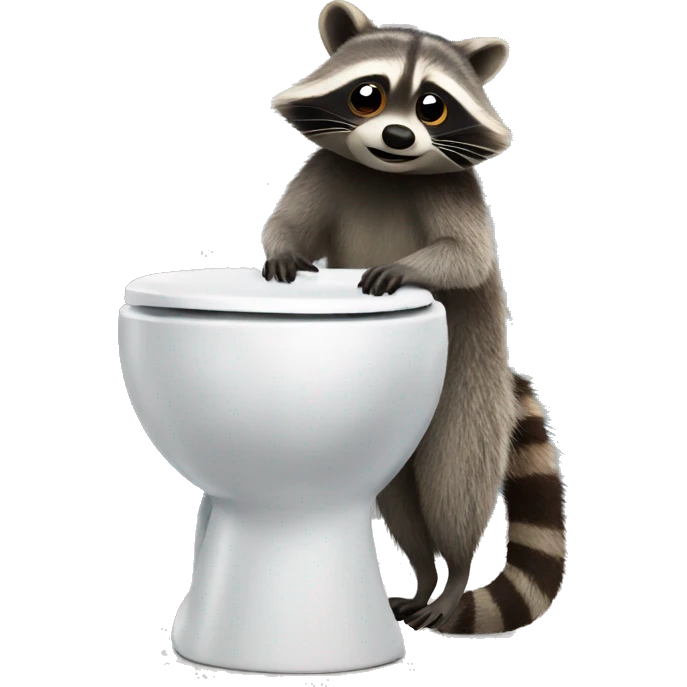raccoon on a toilet emoji