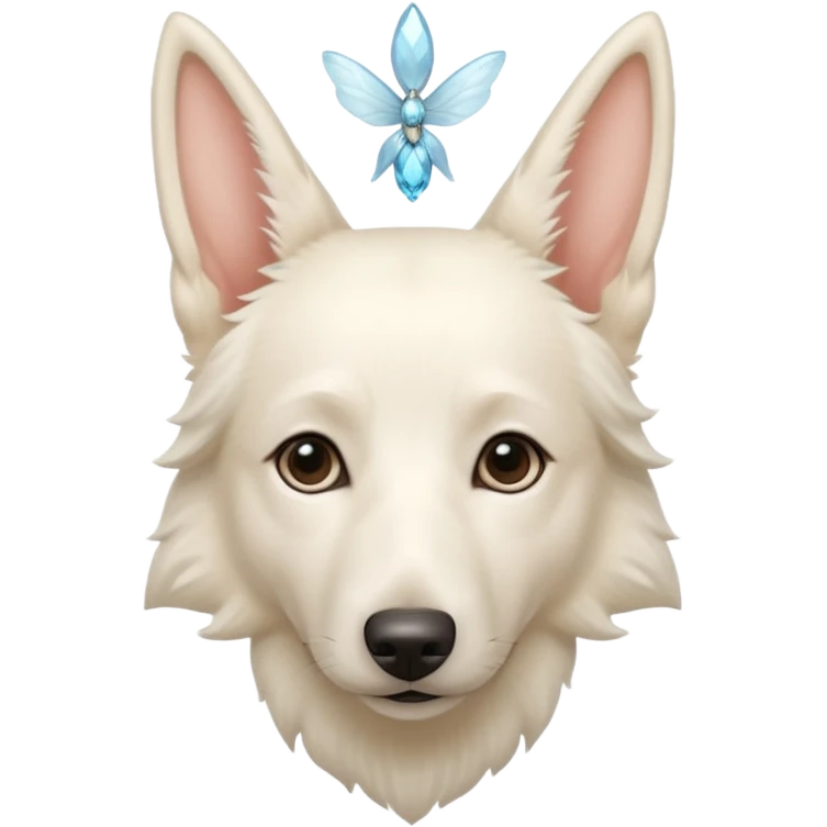 White belgian Shepard Look a fairy emoji