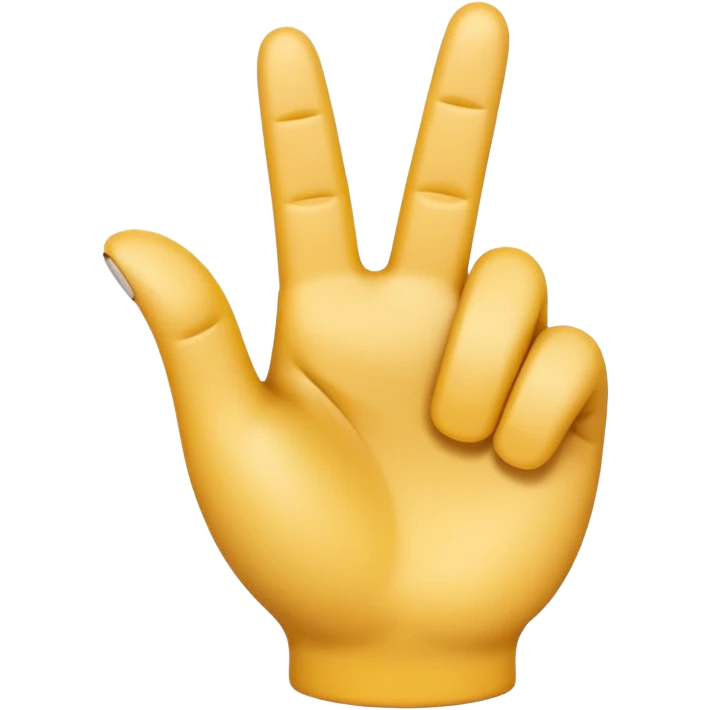 A 3D emoji in iOS emoji aesthetic style of a hand making a trigger-like gesture, with the index finger extended forward and the thumb raised upward, other fingers folded, clean white background, glossy and smooth Apple-style design emoji