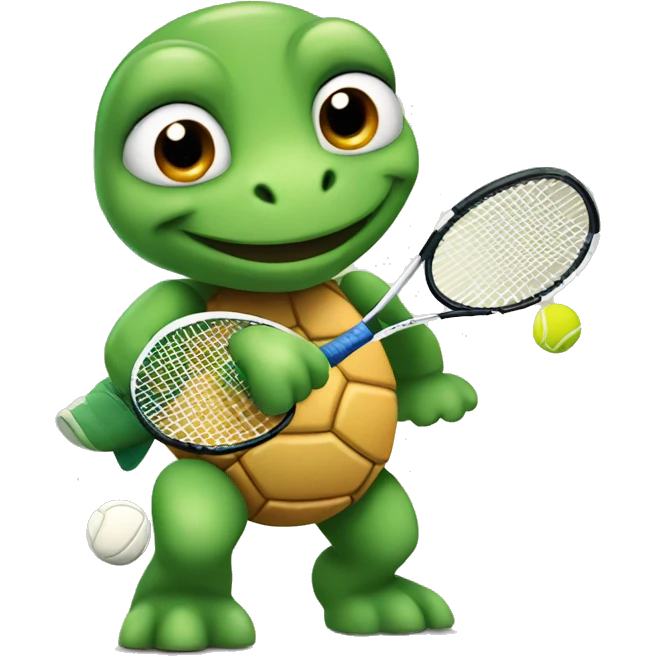 turtle playing tennis emoji
