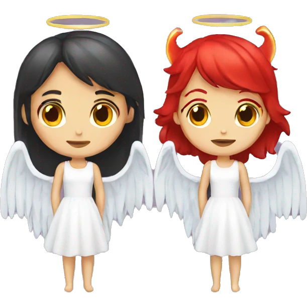 girl angel and devil emoji
