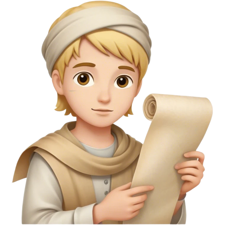 young artist with rolled up parchment emoji