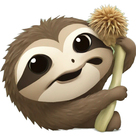 sloth with hedgehog emoji