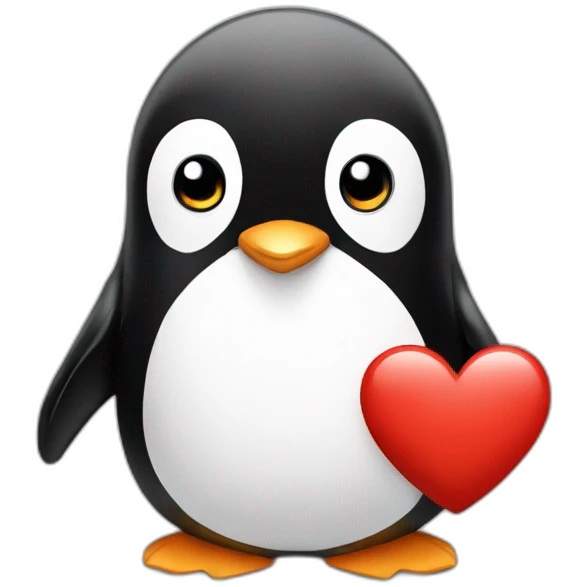 Pinguin-with-heart emoji