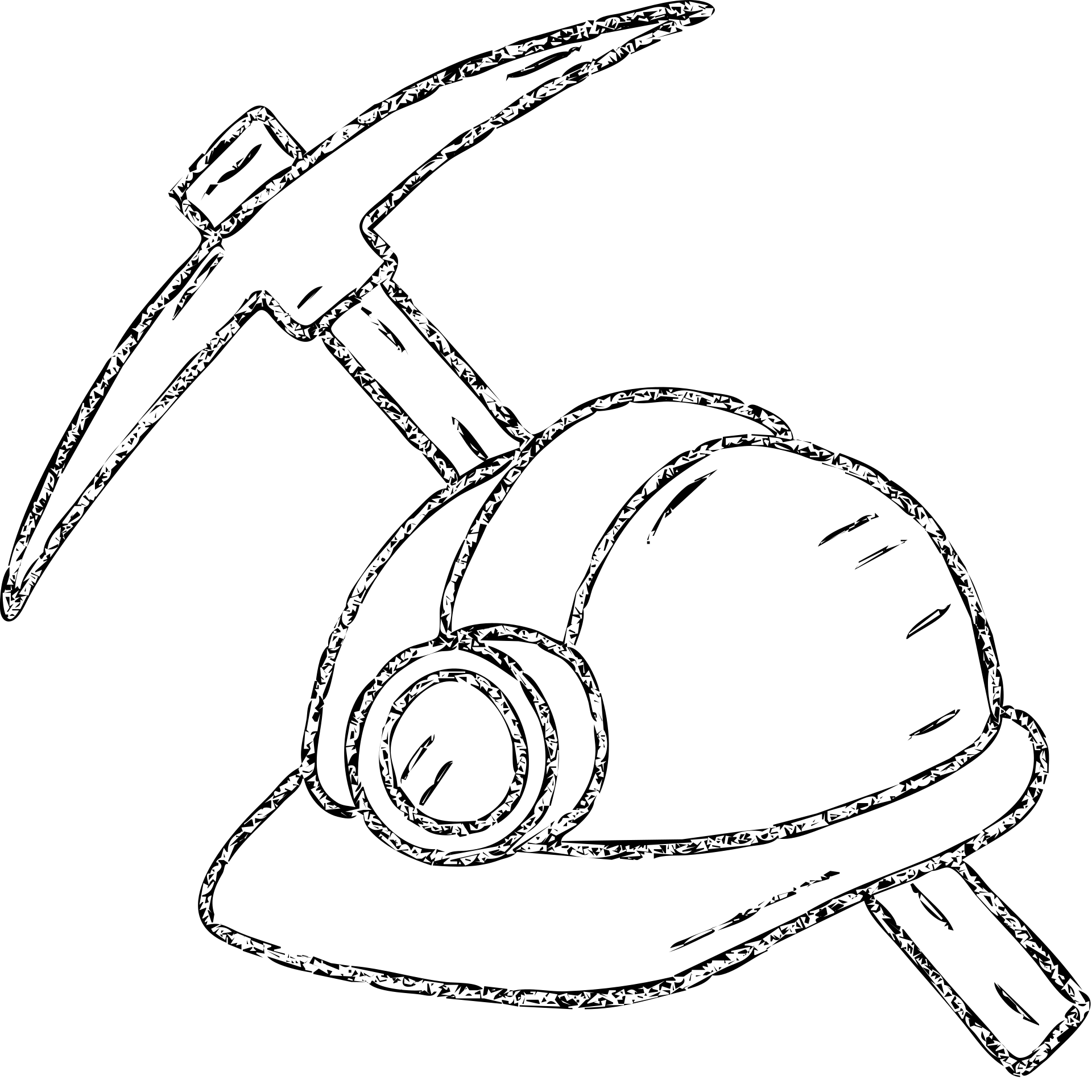 mining industry scene with a pickaxe and helmet emoji