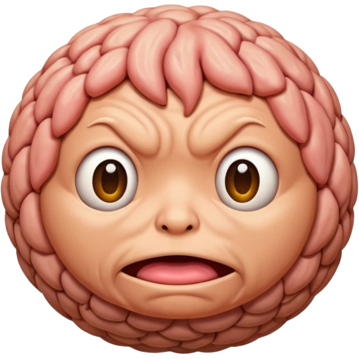 Hairy ball of flesh emoji