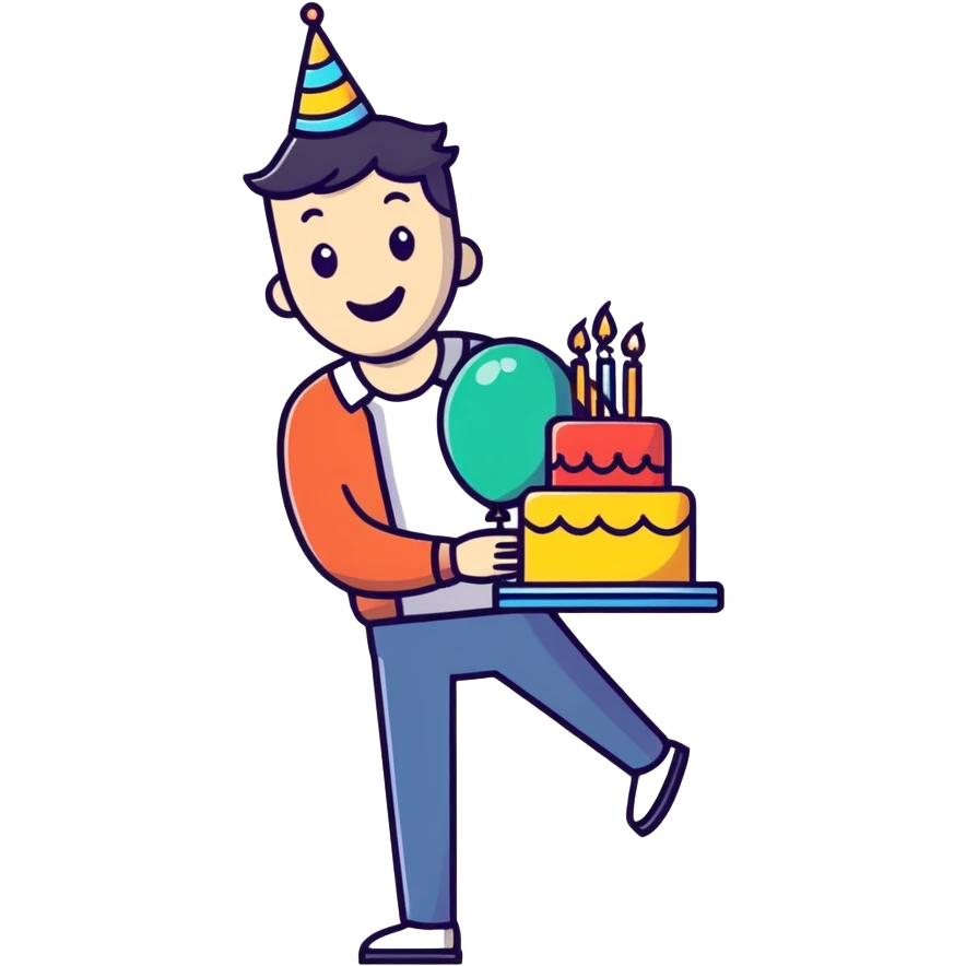 Happy happy birthday . For a man  emoji