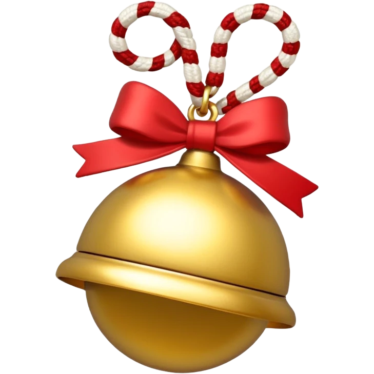 cute jingle bell with red and white rope and floral decoratons emoji