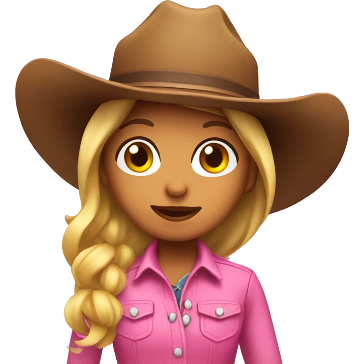 Cowgirl with pink hat  emoji