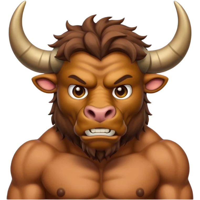 An emoji of a Cretan Minotaur. It has the body of a man and the head of a bull. emoji