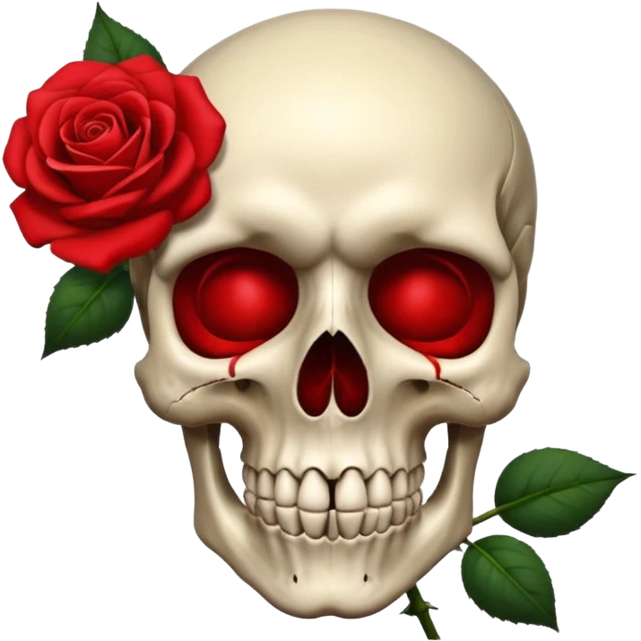 skull and rose emoji