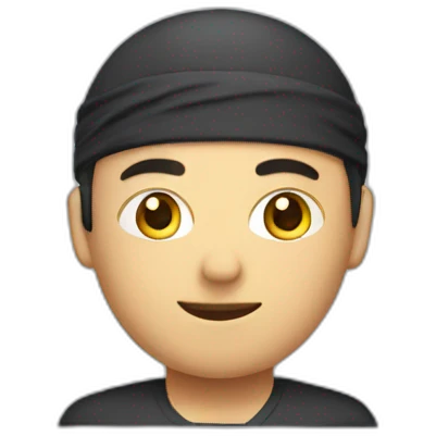 office worker with ninja headband emoji