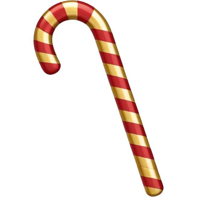 Red and gold candy cane emoji