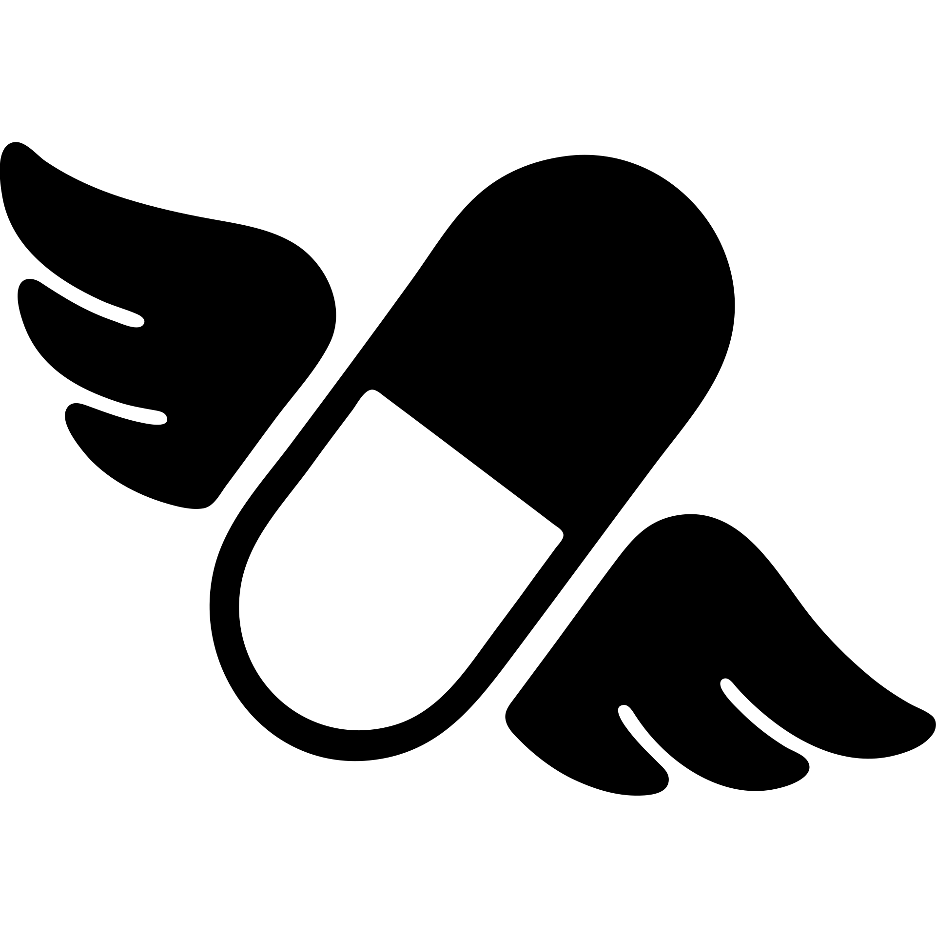 Medicine pill or capsule with wings flying emoji