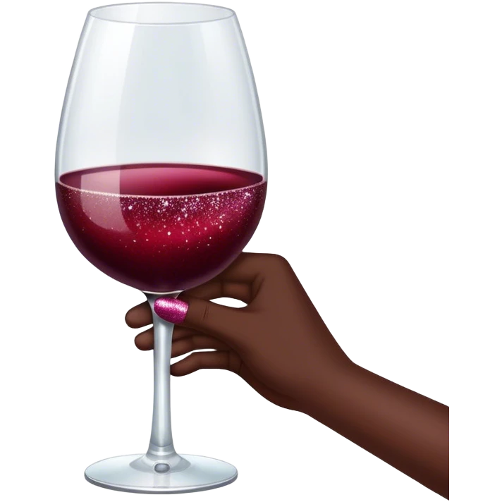 Glass of red wine with glitter  emoji