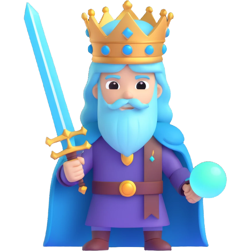 Viego from League of Legends, stylized, focus on his crown and sword, ghostly blue-green glow emoji