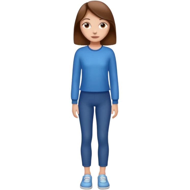 fille  en entier cheveux bruns tres long et lisse emoji