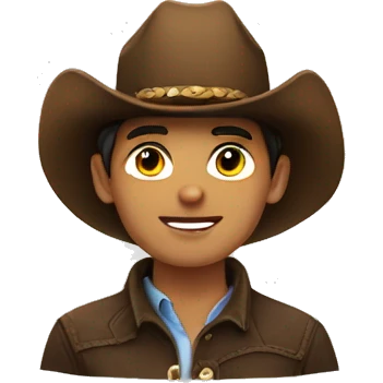 brunnette boy with cowboy hat emoji