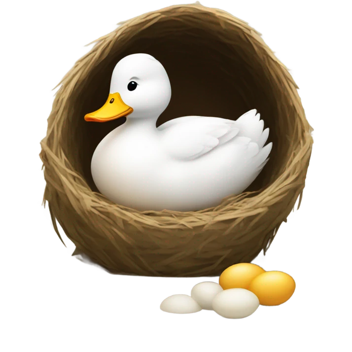 Duck laying eggs emoji