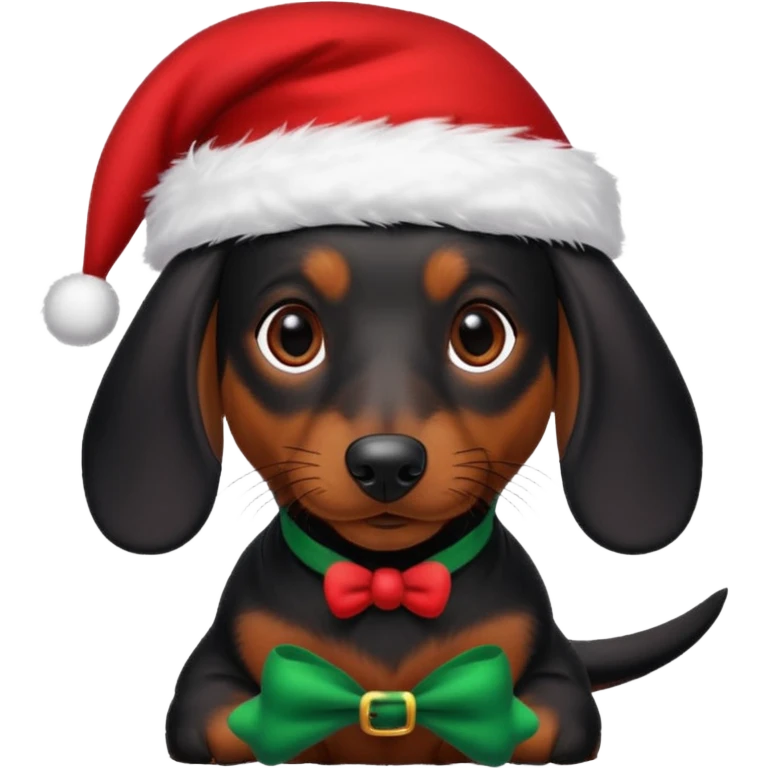 Black christmas dachshund  emoji