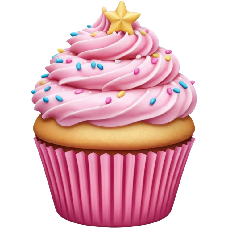 Cupcake with pink icing emoji