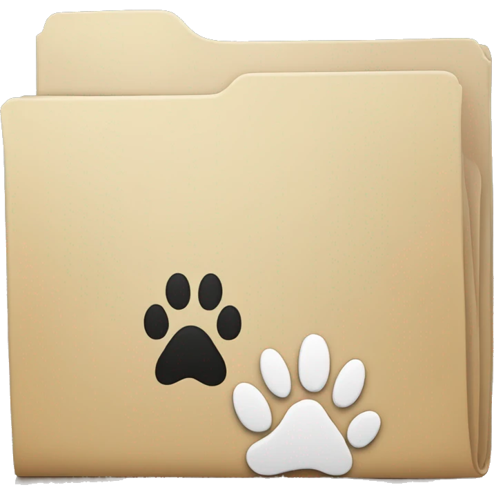 a folder of documents with a dog's paw print on it emoji