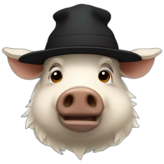 doomer boar with stubble in a black winter hat emoji