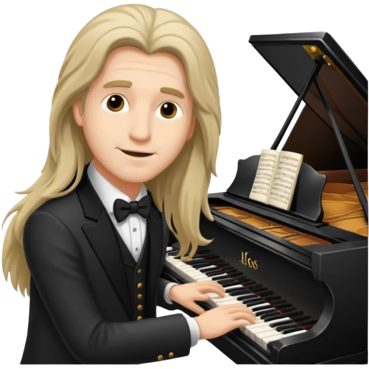 a long haired pianist emoji