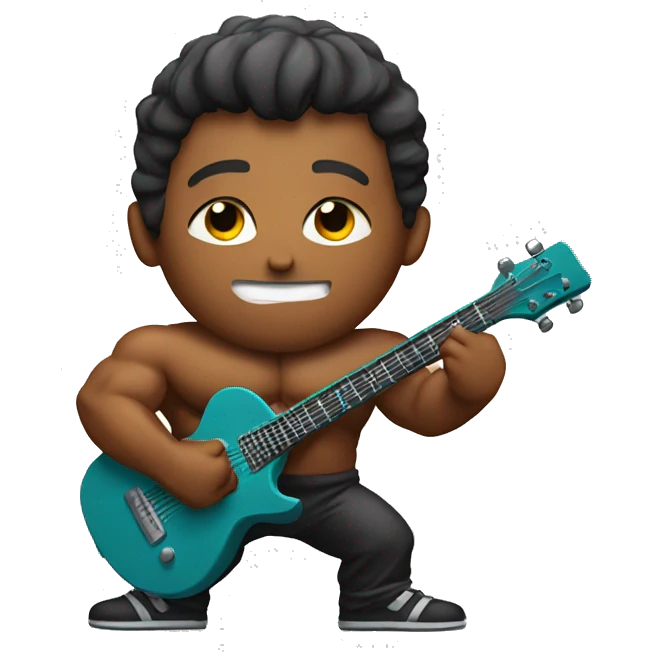 bodybuilder with guitar emoji