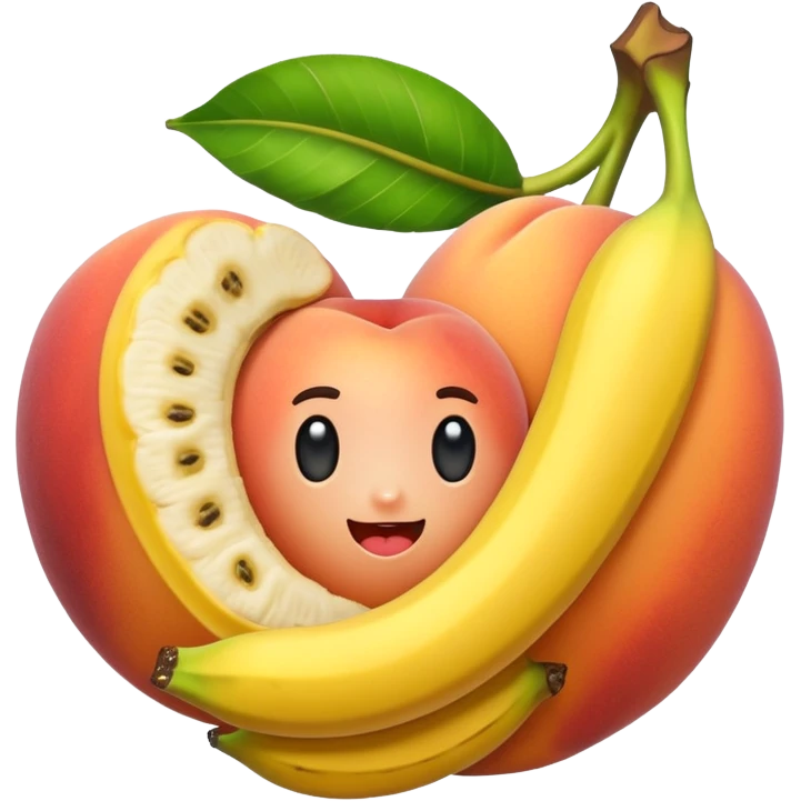Bum like a peach shape with banana inside hole emoji