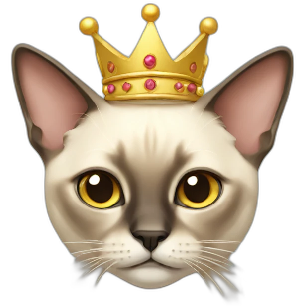 Siamese cat with a crown emoji