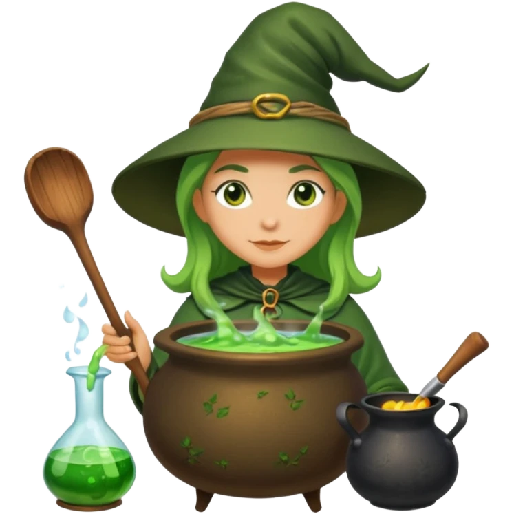 green witch cooking potion emoji