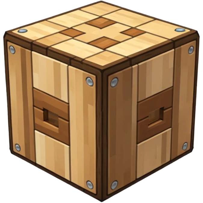 minecraft crafting station in a minecraft cube style emoji