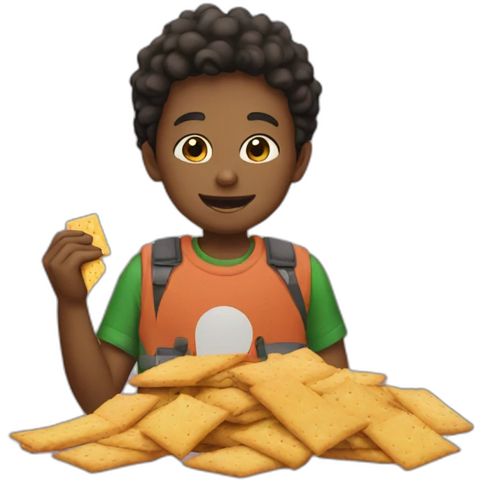 Boy with crackers emoji