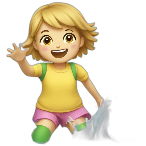 Little Girl splashing in water with wellingtons on emoji