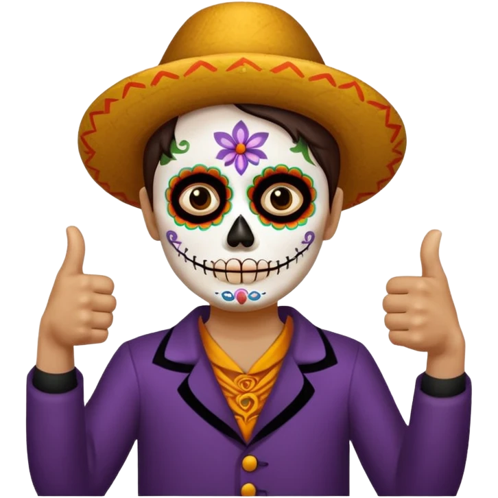 Pulgar arriba día de muertos emoji